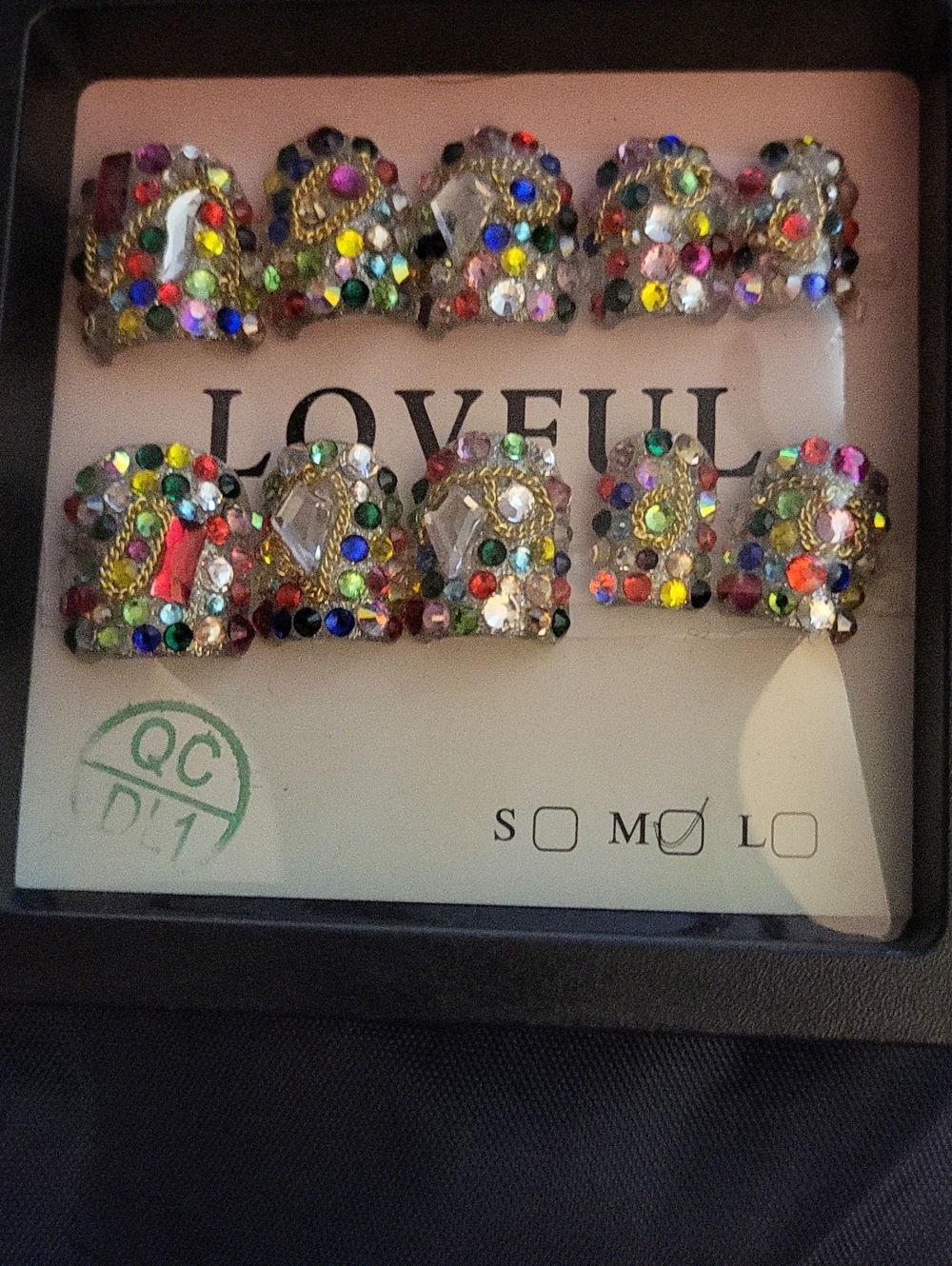 Loveful Multicolor Crystal Hair Clips - Set of 2 Size M